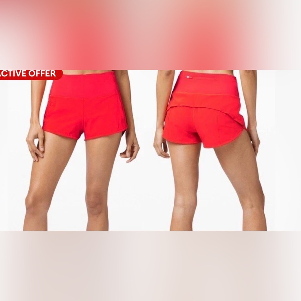 lululemon athletica Red High-Rise Athletic Shorts